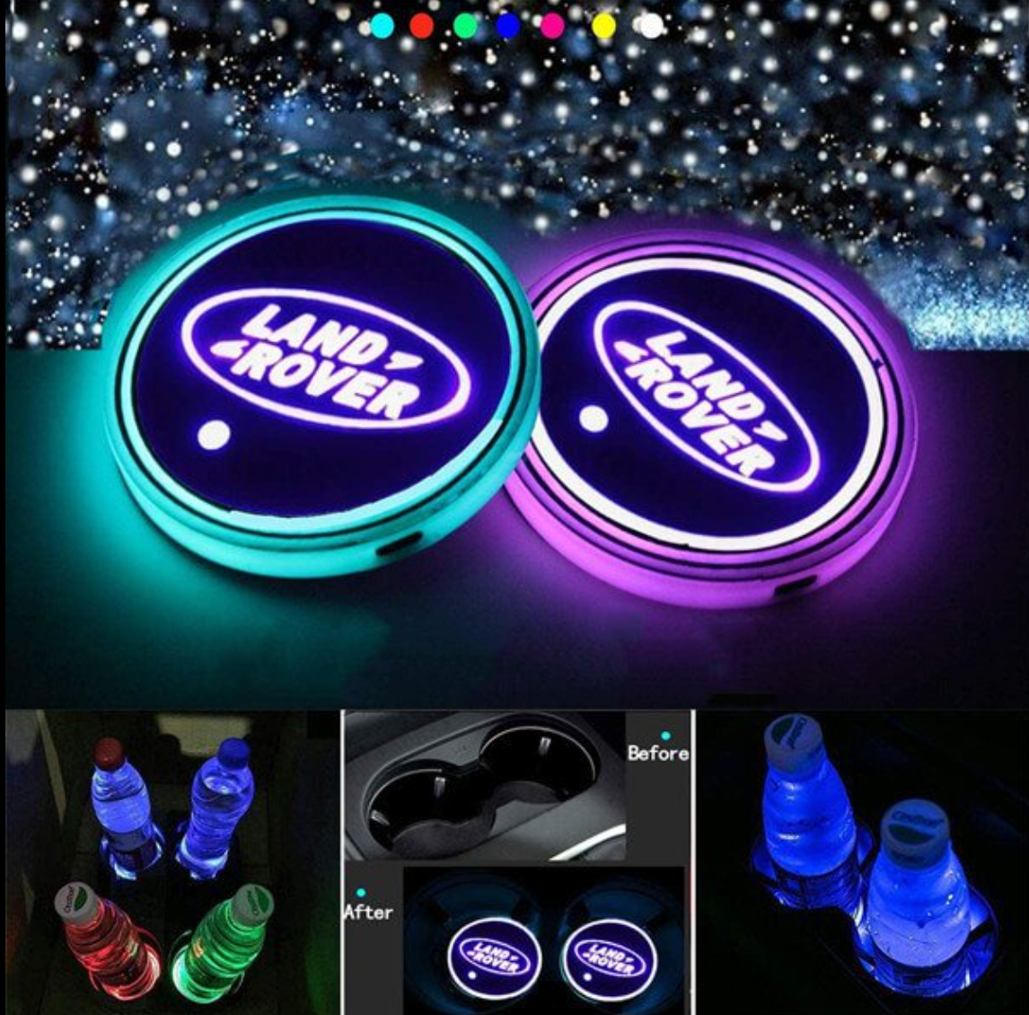 Discos de humor LED personalizados para interior Multi-Cor (2 peças)